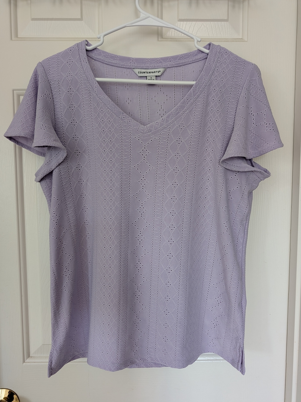 Counterparts Lavender Pointelle Knit Top